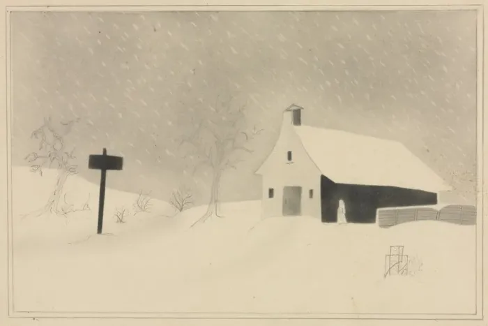 Framed Print : Snow Storm in Vermont. Creator: Mary Altha Nims (American, 1817-1907) Framed Print : Snow Storm in Vermont. Creator: Mary Altha Nims (American, 1817-1907)