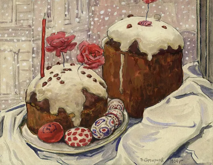 Framed Print : A Snowy Easter in Irkutsk: An Easter Meal, 1904. Creator: Boris Vasilievich Smirnov Framed Print : A Snowy Easter in Irkutsk: An Easter Meal, 1904. Creator: Boris Vasilievich Smirnov