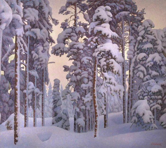 Framed Print : Snowy landscape, 1910. Creator: Werner, Hilding (1880-1944) Framed Print : Snowy landscape, 1910. Creator: Werner, Hilding (1880-1944)