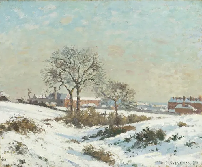 Framed Print : Snowy Landscape at South Norwood, 1871. Creator: Camille Pissarro Framed Print : Snowy Landscape at South Norwood, 1871. Creator: Camille Pissarro