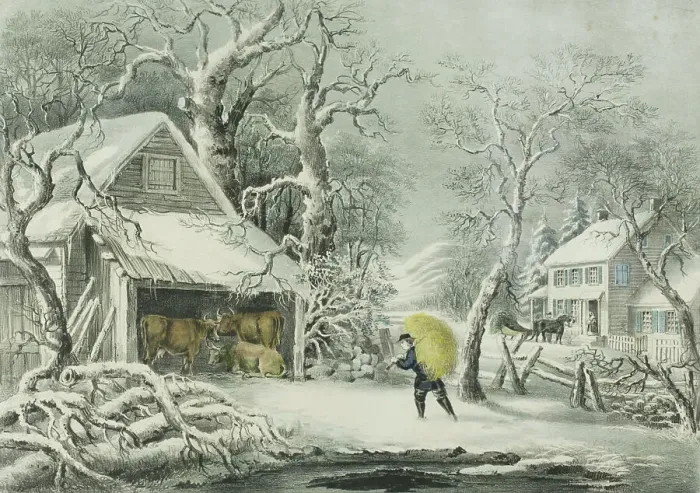 Framed Print : A Snowy Morning, 1864. Creator: Frances Flora Bond Palmer Framed Print : A Snowy Morning, 1864. Creator: Frances Flora Bond Palmer
