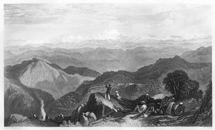 Framed Print : Snowy Range, India, c1860. Artist: E Goodall Framed Print : Snowy Range, India, c1860. Artist: E Goodall