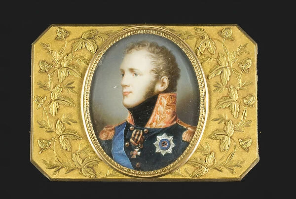 Snuff Box: Portrait of Tsar Alexander I, Vienna, 1816. Creator: Unknown