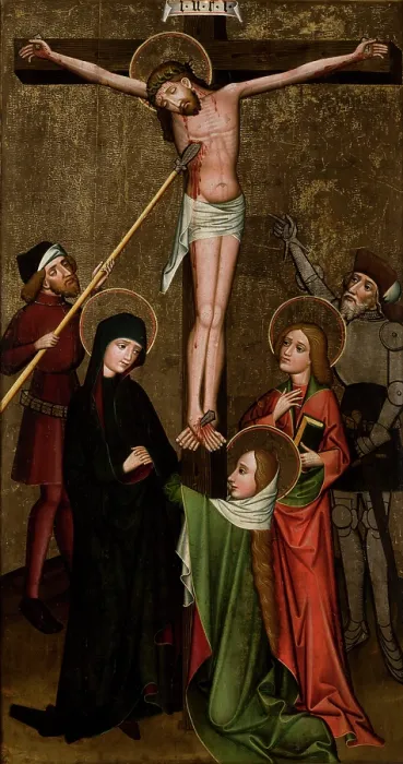 Framed Print : So-Called Great Crucifixion from the Parish Church of St Ursula in Korzenna, between 1425-1475. Creator: Unknown Framed Print : So-Called Great Crucifixion from the Parish Church of St Ursula in Korzenna, between 1425-1475. Creator: Unknown
