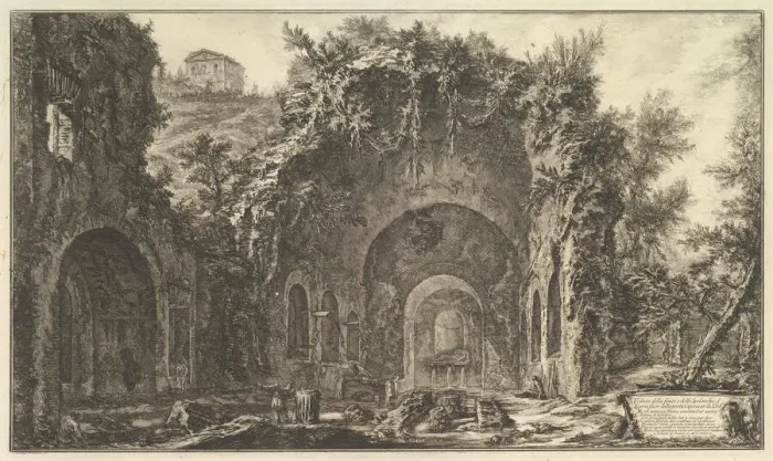 Framed Print : The so-called Grotto of Egeria (Veduta della fonte e delle spelonche d Egeria fuor del Framed Print : The so-called Grotto of Egeria (Veduta della fonte e delle spelonche d Egeria fuor del