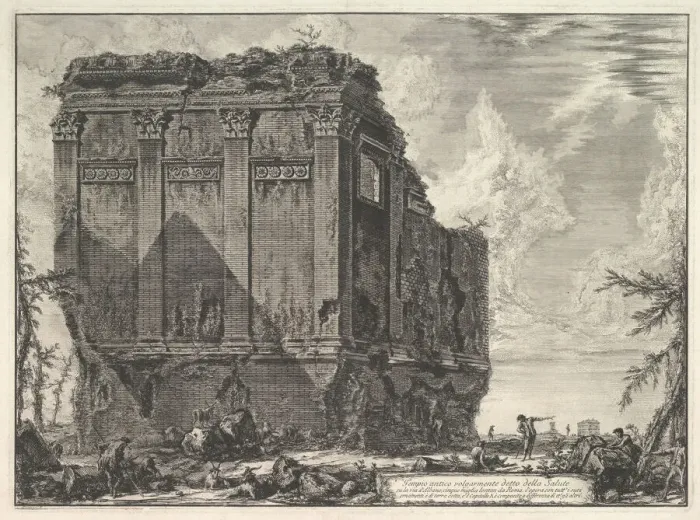 Framed Print : The so-called Temple of Salus, on the road to Albano (Tempio antico volgarmente detto Framed Print : The so-called Temple of Salus, on the road to Albano (Tempio antico volgarmente detto