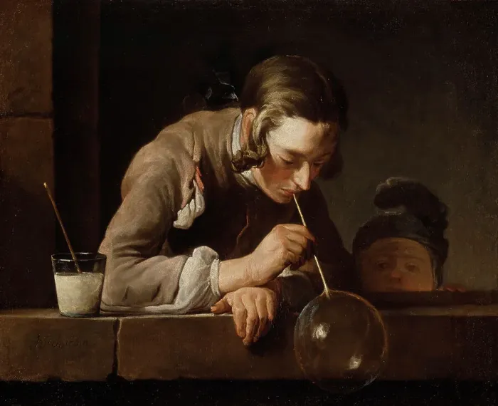 Framed Print : Soap Bubbles, after 1739. Creator: Jean-Simeon Chardin