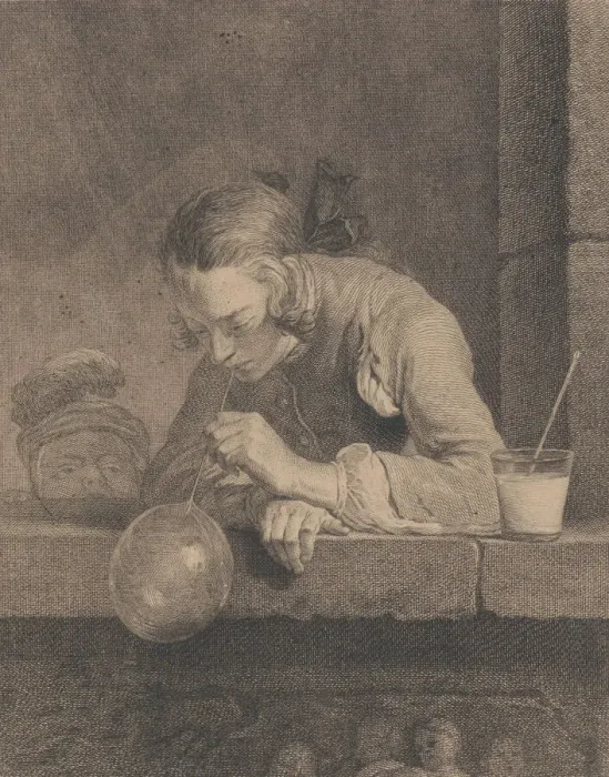 Framed Print : Soap Bubbles, 1739. Creator: Pierre Filloeul Framed Print : Soap Bubbles, 1739. Creator: Pierre Filloeul