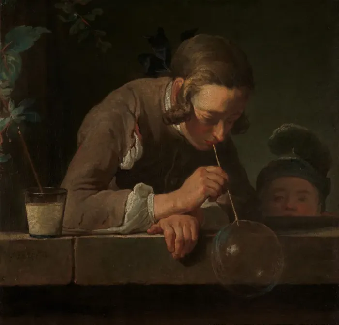 Framed Print : Soap Bubbles, ca. 1733-34. Creator: Jean-Simeon Chardin