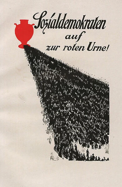 Social Democrats go to the red ballot box!, 1919. Creator: Scheurich, Paul (1883-1945)