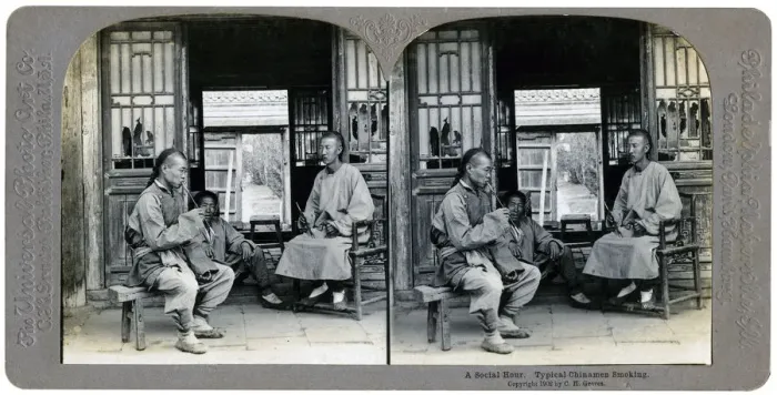 Framed Print : A social hour, a typical Chinaman smoking, China, 1902. Artist: CH Graves Framed Print : A social hour, a typical Chinaman smoking, China, 1902. Artist: CH Graves