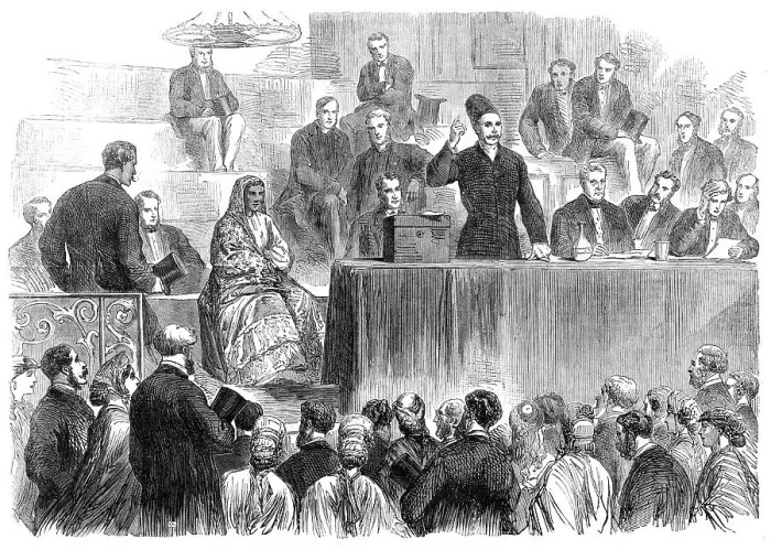 Framed Print : The Social Science Congress at Sheffield: Sir Manockjee Cursetjee...on education in India, 1865. Creator: Unknown Framed Print : The Social Science Congress at Sheffield: Sir Manockjee Cursetjee...on education in India, 1865. Creator: Unknown
