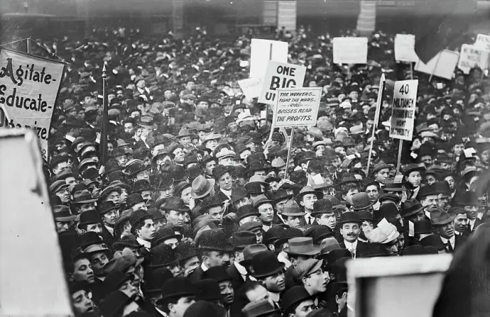 Framed Print : Socialists in Union Square, N.Y.C. [large crowd] Photo, 1 May 1912 - Bain Coll. 1912. Creator: Bain News Service