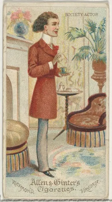 Framed Print : Society Actor, from Worlds Dudes series (N31) for Allen & Ginter Cigarettes, 1888 Framed Print : Society Actor, from Worlds Dudes series (N31) for Allen & Ginter Cigarettes, 1888