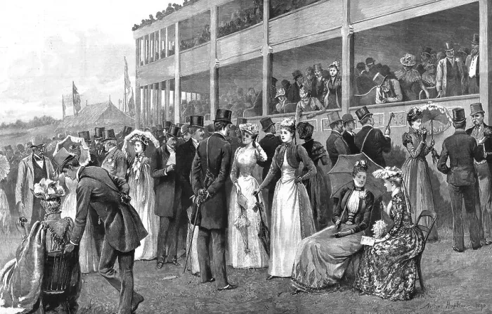 Framed Print : Society at Ascot- The Cup Day, 1890. Creator: Unknown Framed Print : Society at Ascot- The Cup Day, 1890. Creator: Unknown