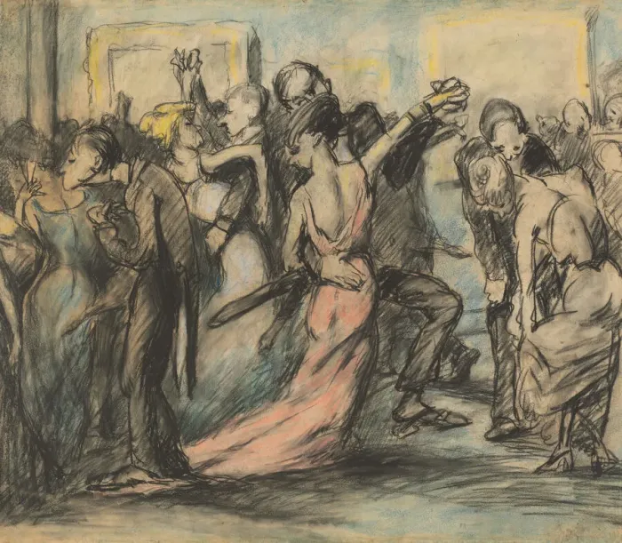 Framed Print : Society Ball [verso], c. 1907. Creator: George Wesley Bellows