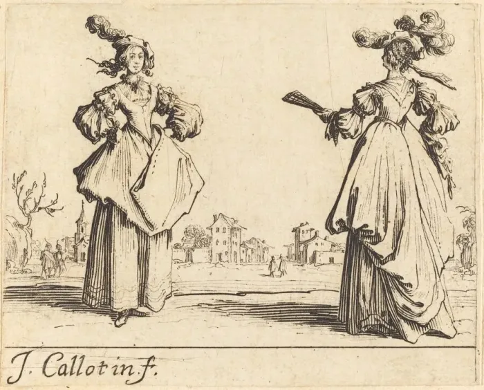Framed Print : Two Society Women, c. 1623. Creator: Jacques Callot Framed Print : Two Society Women, c. 1623. Creator: Jacques Callot