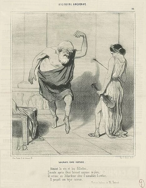 Socrate chez aspasie, 19th century. Creator: Honore Daumier