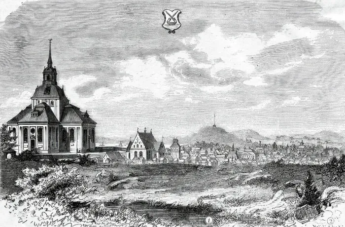 Framed Print : Söderhamn, burned by the Russians in 1721. Creator: Unknown. Söderhamn, burned by the Russians in 1721. Creator: Unknown Framed Print : Söderhamn, burned by the Russians in 1721. Creator: Unknown. Söderhamn, burned by the Russians in 1721. Creator: Unknown