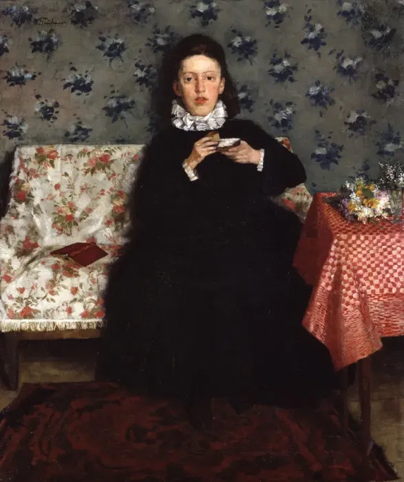 Framed Print : On the Sofa, 1872. Artist: Trubner, Heinrich Wilhelm (1851-1917) Framed Print : On the Sofa, 1872. Artist: Trubner, Heinrich Wilhelm (1851-1917)