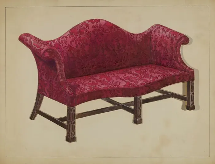Framed Print : Sofa, 1935 / 1942. Creator: Frank Wenger Framed Print : Sofa, 1935 / 1942. Creator: Frank Wenger