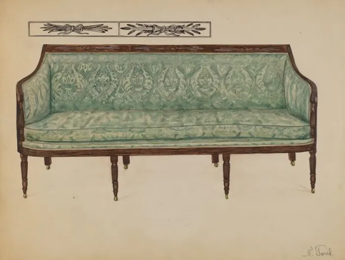 Framed Print : Sofa, 1935 / 1942. Creator: Nicholas Gorid Framed Print : Sofa, 1935 / 1942. Creator: Nicholas Gorid