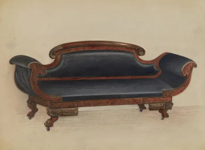 Framed Print : Sofa, 1936. Creator: Anna Aloisi Framed Print : Sofa, 1936. Creator: Anna Aloisi