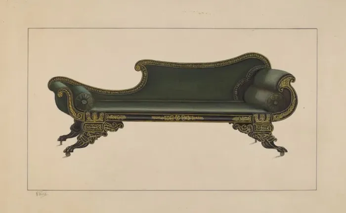 Framed Print : Sofa, 1936. Creator: Nicholas Gorid Framed Print : Sofa, 1936. Creator: Nicholas Gorid
