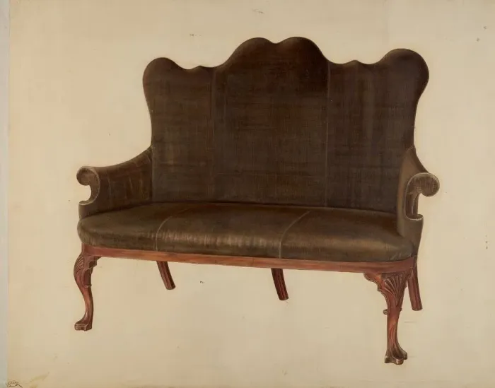 Framed Print : Sofa, 1940. Creator: Rolland Livingstone Framed Print : Sofa, 1940. Creator: Rolland Livingstone