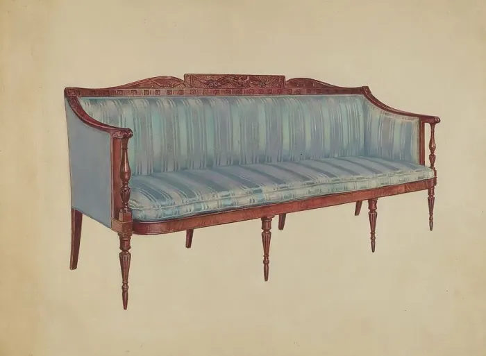 Framed Print : Sofa, c. 1936. Creator: Florence Choate Framed Print : Sofa, c. 1936. Creator: Florence Choate
