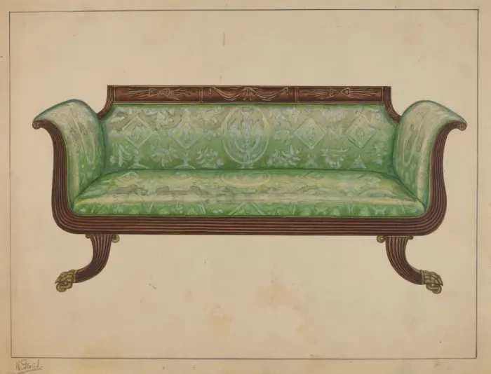 Framed Print : Sofa, c. 1936. Creator: Nicholas Gorid Framed Print : Sofa, c. 1936. Creator: Nicholas Gorid