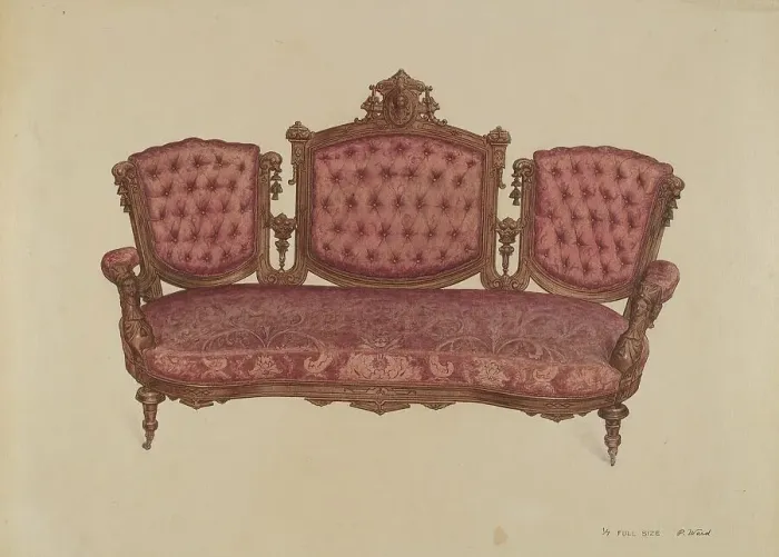 Framed Print : Sofa, c. 1936. Creator: Paul Ward Framed Print : Sofa, c. 1936. Creator: Paul Ward