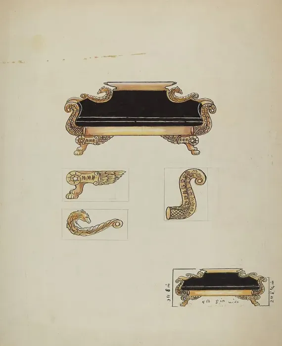 Framed Print : Sofa, c. 1936. Creator: Wellington Blewett Framed Print : Sofa, c. 1936. Creator: Wellington Blewett