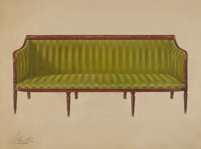 Framed Print : Sofa, c. 1937. Creator: Ferdinand Cartier Framed Print : Sofa, c. 1937. Creator: Ferdinand Cartier