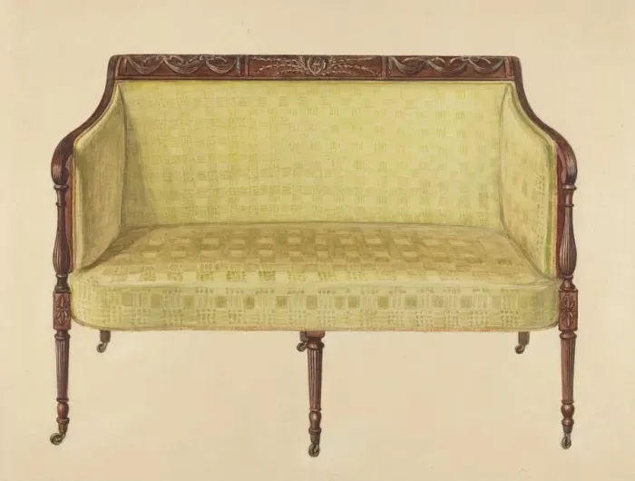 Framed Print : Sofa, c. 1940. Creator: Bernard Gussow Framed Print : Sofa, c. 1940. Creator: Bernard Gussow