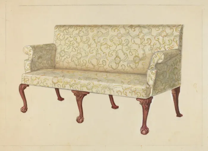 Framed Print : Sofa, c. 1940. Creator: Unknown Framed Print : Sofa, c. 1940. Creator: Unknown