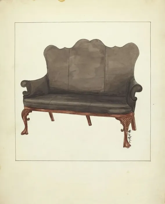 Framed Print : Sofa, c. 1953. Creator: Florence Neal Framed Print : Sofa, c. 1953. Creator: Florence Neal