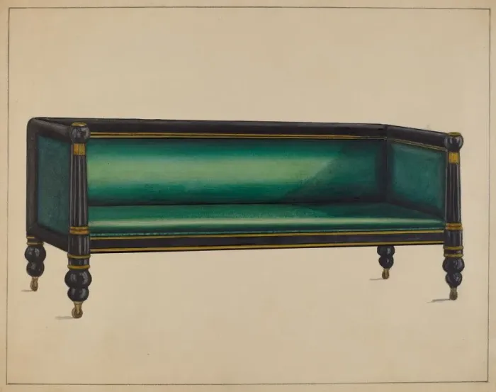 Framed Print : Sofa (Empire), 1936. Creator: Unknown Framed Print : Sofa (Empire), 1936. Creator: Unknown