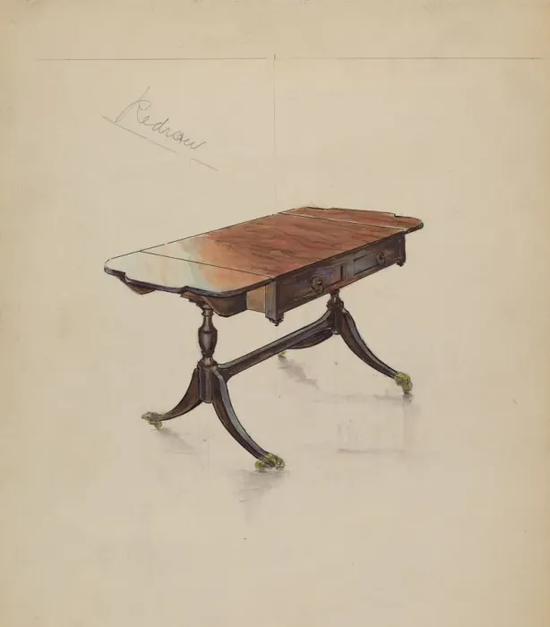 Framed Print : Sofa Table, c. 1936. Creator: M. Rosenshield-von-Paulin Framed Print : Sofa Table, c. 1936. Creator: M. Rosenshield-von-Paulin
