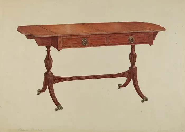 Framed Print : Sofa Table, c. 1939. Creator: Francis Borelli Framed Print : Sofa Table, c. 1939. Creator: Francis Borelli