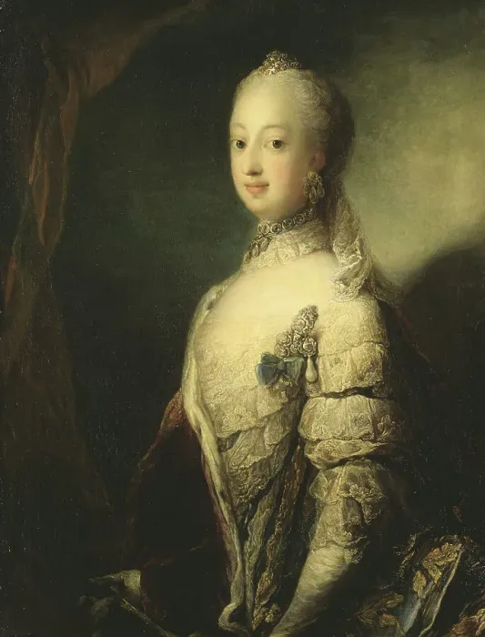 Framed Print : Sofia Magdalena, Queen of Sweden, 1765. Creator: Carl Gustaf Pilo