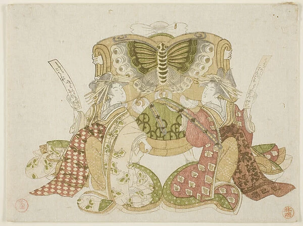 Soga no Goro, Oiso no Tora, and Kewaizaka no Shosho, Japan, 1809. Creator: Kubo Shunman