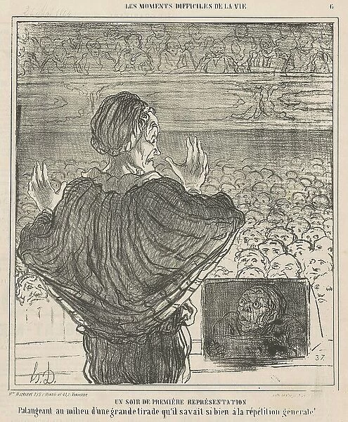Un soir de première représentation, 19th century. Creator: Honore Daumier