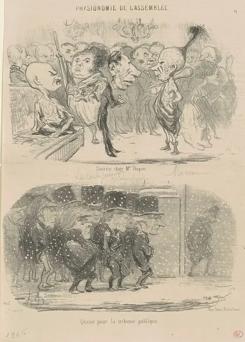 Framed Print : Soirée chez M. Dupin, 19th century. Creator: Honore Daumier Framed Print : Soirée chez M. Dupin, 19th century. Creator: Honore Daumier
