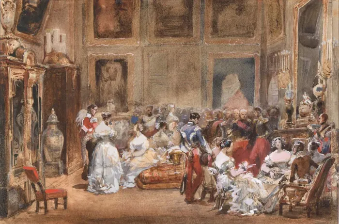 Framed Print : A Soiree by Duke of Orleans (1810-1842) in the Pavillon de Marsan. Creator: Lami Framed Print : A Soiree by Duke of Orleans (1810-1842) in the Pavillon de Marsan. Creator: Lami