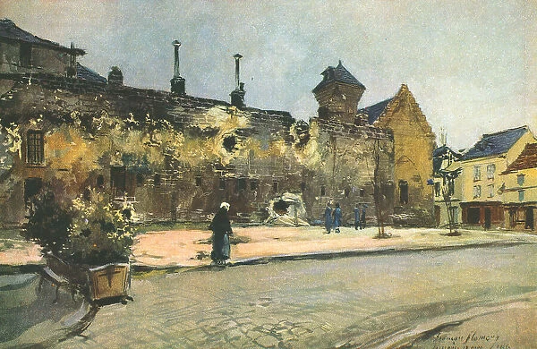 Soissons; La Caserne de Soissons (ancienne Abbaye), 1915. Creator: Francois Flameng