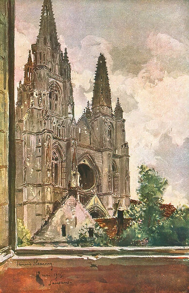 'Soissons; Les ruines de Saint-Jean-des-Vignes, a Soissons, 1915. Creator: Francois Flameng
