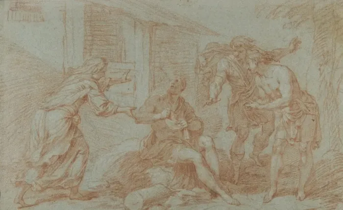 Framed Print : Sokrates Taking The Poison Cup. Artist: Boullogne, Louis de, the Younger (1654-1733) Framed Print : Sokrates Taking The Poison Cup. Artist: Boullogne, Louis de, the Younger (1654-1733)