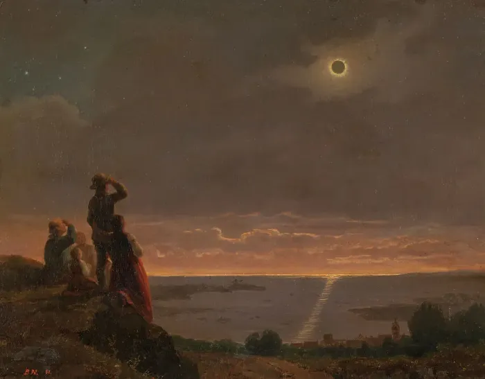Framed Print : Solar Eclipse, 1851. Creator: Bengt Nordenberg Framed Print : Solar Eclipse, 1851. Creator: Bengt Nordenberg