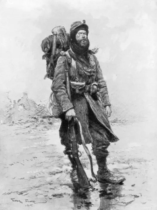 Framed Print : The Soldier of 1915, (the archetypical Poilu), 1915, (1926). Artist: Georges Bertin Scott Framed Print : The Soldier of 1915, (the archetypical Poilu), 1915, (1926). Artist: Georges Bertin Scott